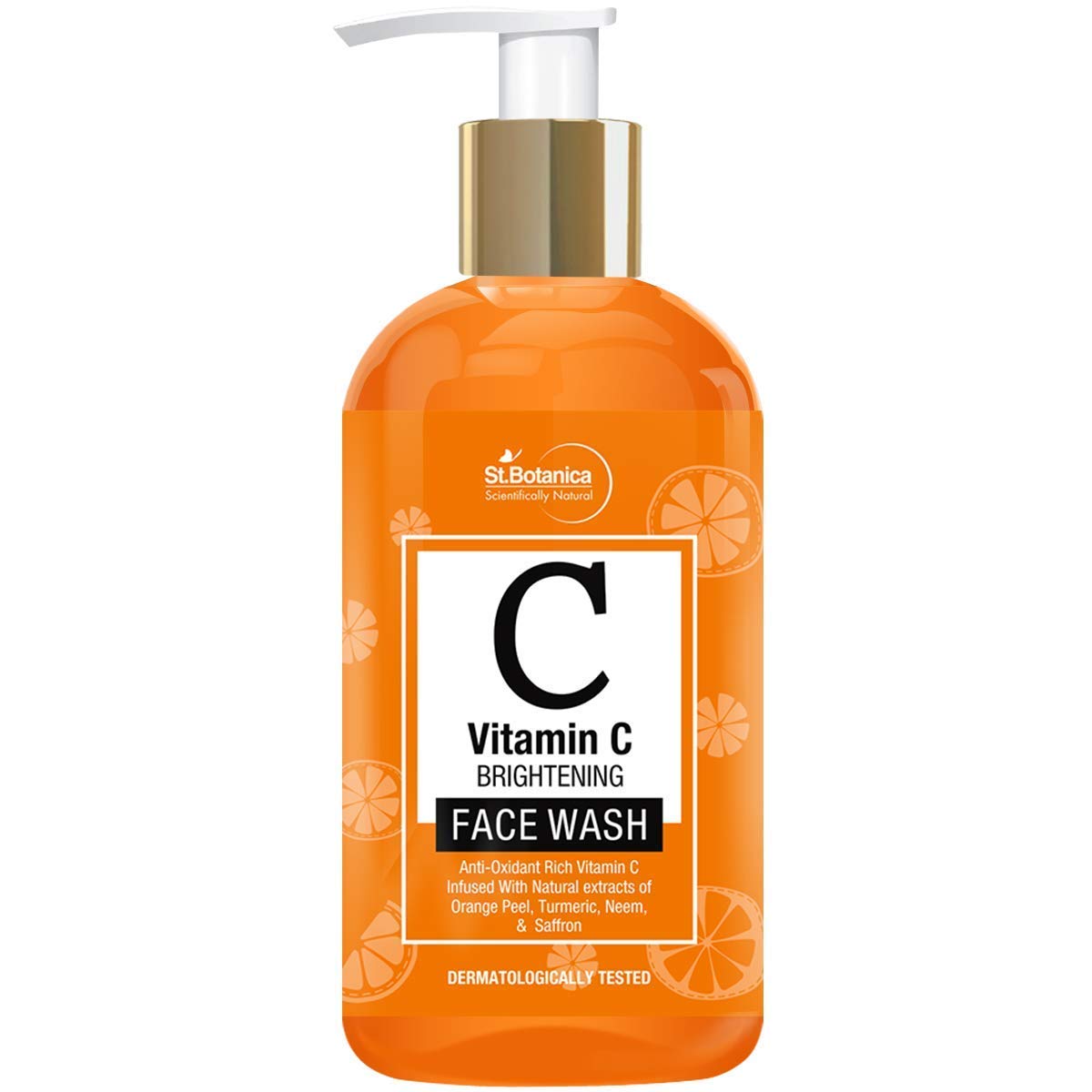 StBotanicaVitamin C Face Wash - With Lemon, Turmeric, Neem and Kashmiri Saffron - No Parabens, Sulphate, Silicones, 120 ml