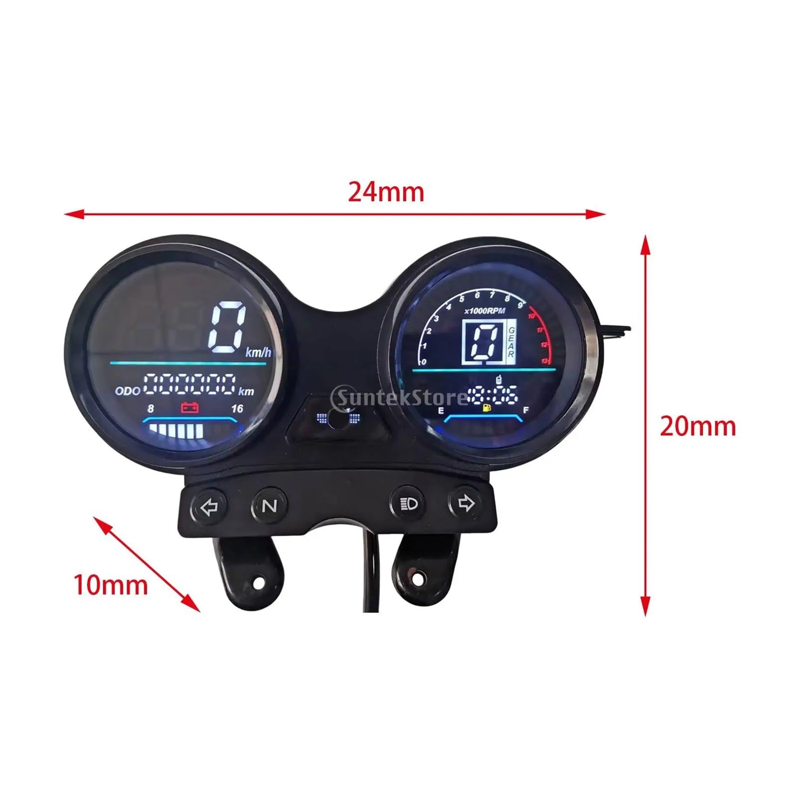 Moto Tachimetro Contachilometri Contachilometri Digitale Tachimetro 12V Per Ybr 125 Sostituzione Motocicletta Kit Parziale Contagiri