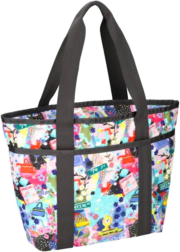LeSportsac Painterly Spring Everyday Zip Tote Handbag/Travel Bag, Style 3867/Color G933, Celebrating LeSportsac’s 1974 Iconic Debut in NYC, Abstract Colorful Whimsical Graphics, Limited Edition - Image 3