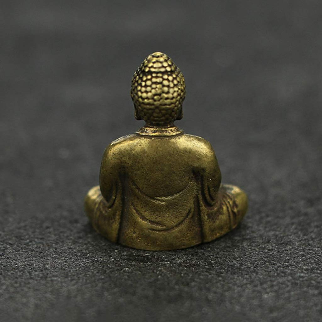 2 Mini Statues Bouddha En Laiton Assis - 2.9x2.1cm - Déco Bureau, Porte-bonheur, Cadeau - 8