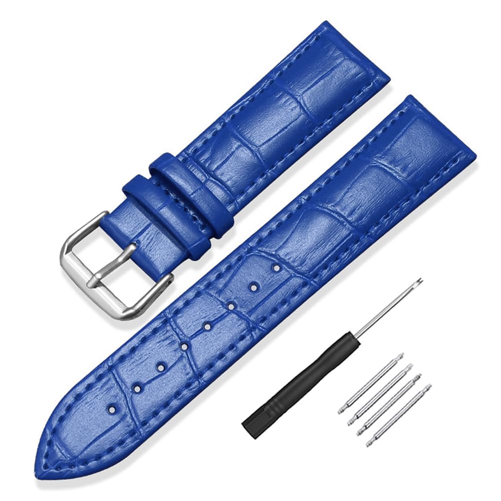 SZYXMY Krokodilmuster Lederarmband Ersatzarmband aus Kalbsleder mit Edelstahl-Schließe Echtleder Armband – 12/14/16/18/20/22/24 mm Uhrenarmband Unisex für Damen und Herren