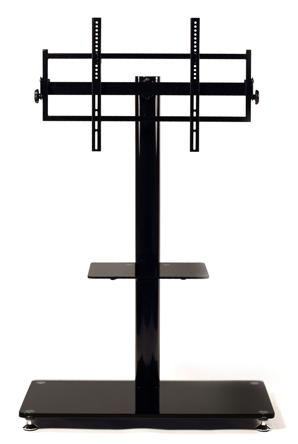 TransDeco TV Stand with Universal Mounting System Caster for 35-75 Inch, 75 inch, Black