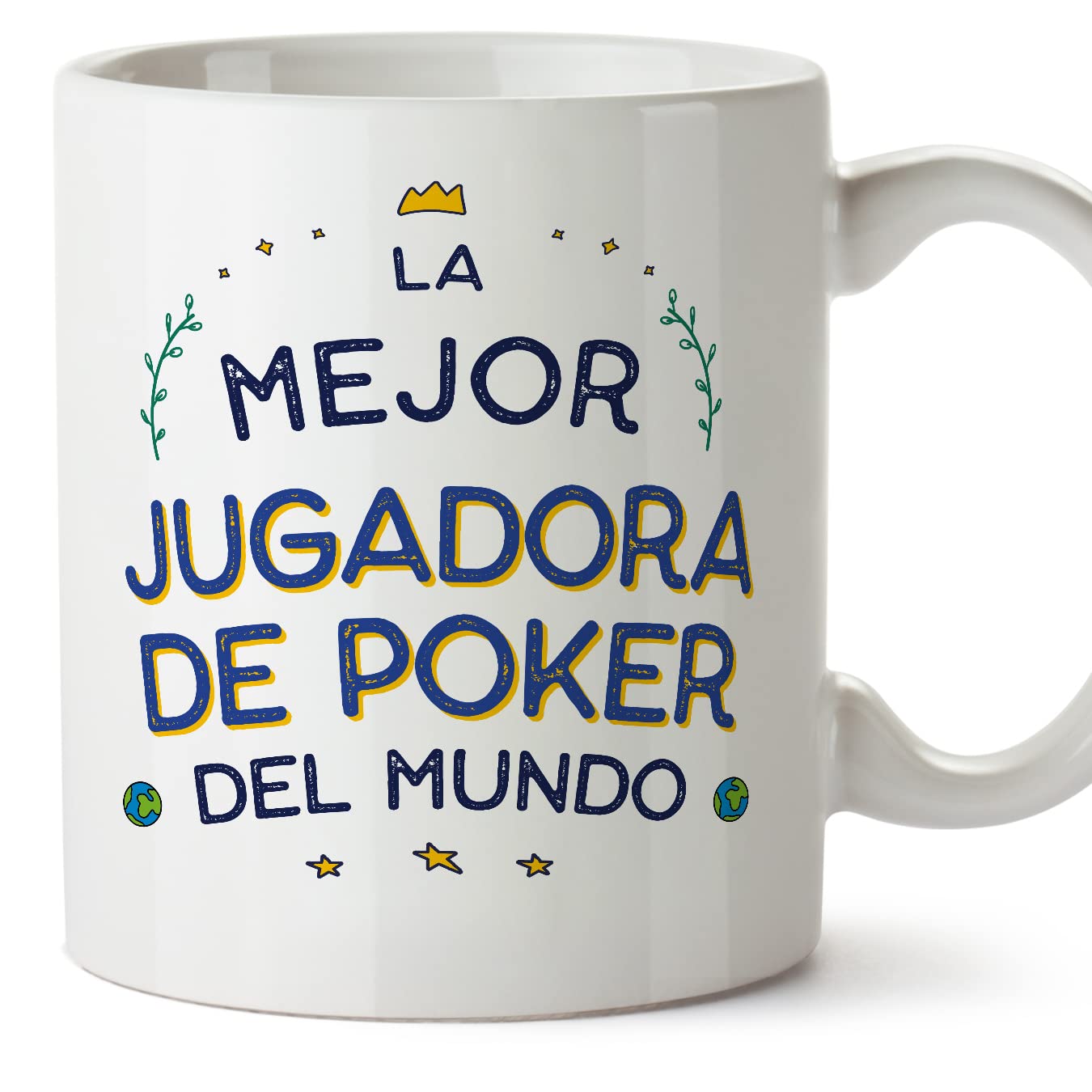 MUGFFINS Poker Player Woman Mug - in Spanish - Mejor del Mundo - Funny Gift for Colleagues - Ceramic 11oz Mug