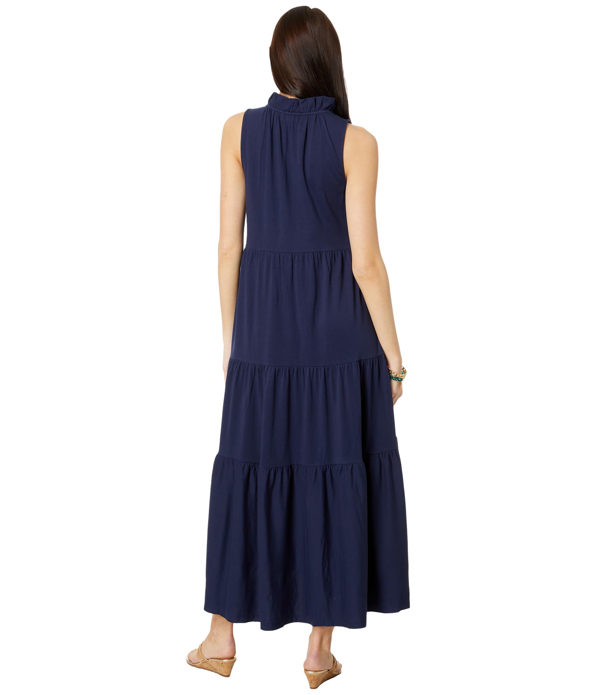 Lilly Pulitzer Womens Malone Maxi Dress True Navy L | B2B Liquidation