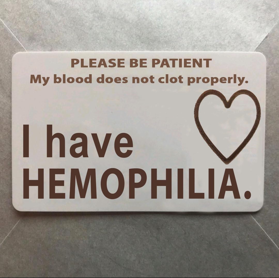 I Have Hemophilia Medical ID Card Awareness Disability Behaviour Action Pain Body Sensitivity Wallet Insert Card Wallet Purse Slip in Badge Holder Fatigue Lanyard Attention Ability Hidden