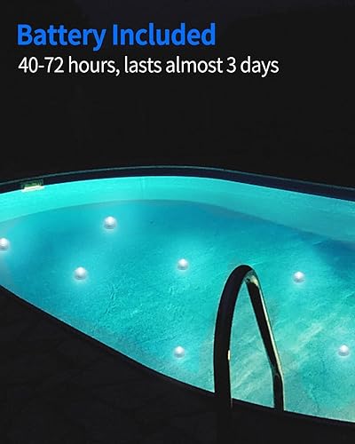 Miniatura 26 de SHYMERY Luces LED sumergibles, luces de té impermeables, luces sumergibles blancas para piscina, luces de té sumergibles subacuáticas, luces LED