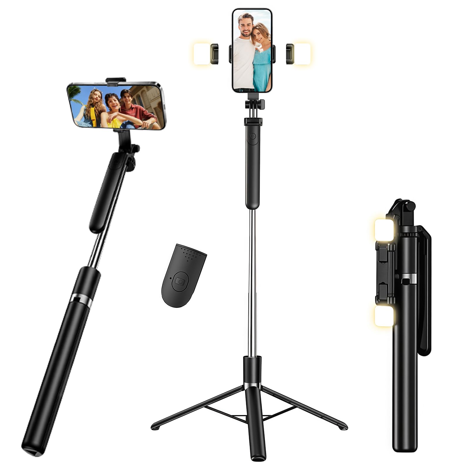 180cm Phone Tripod Stand with Selfie Stick Monopod for Mobile & Camera Filming