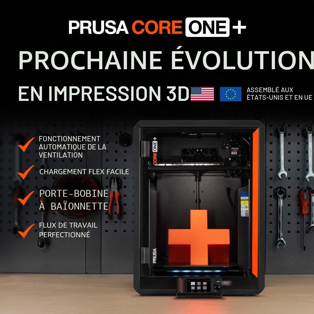 Original Prusa Imprimante 3D Core One + CoreXY pour la Maison et l'entreprise, Les Professionnels et Les débutants, buse et Filament gratuits, Fermeture Rapide et complète et prête à l'emploi, Longue
