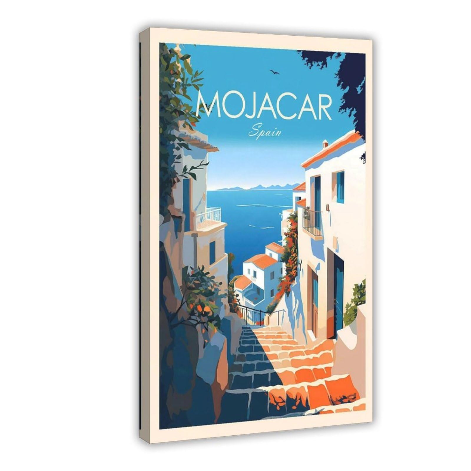 QOGDAF Mojacar Travel Spain Canvas Poster Wall Art Decor Print Picture Paintings for Living Room Bedroom Decoration 12x18inch(30x45cm)