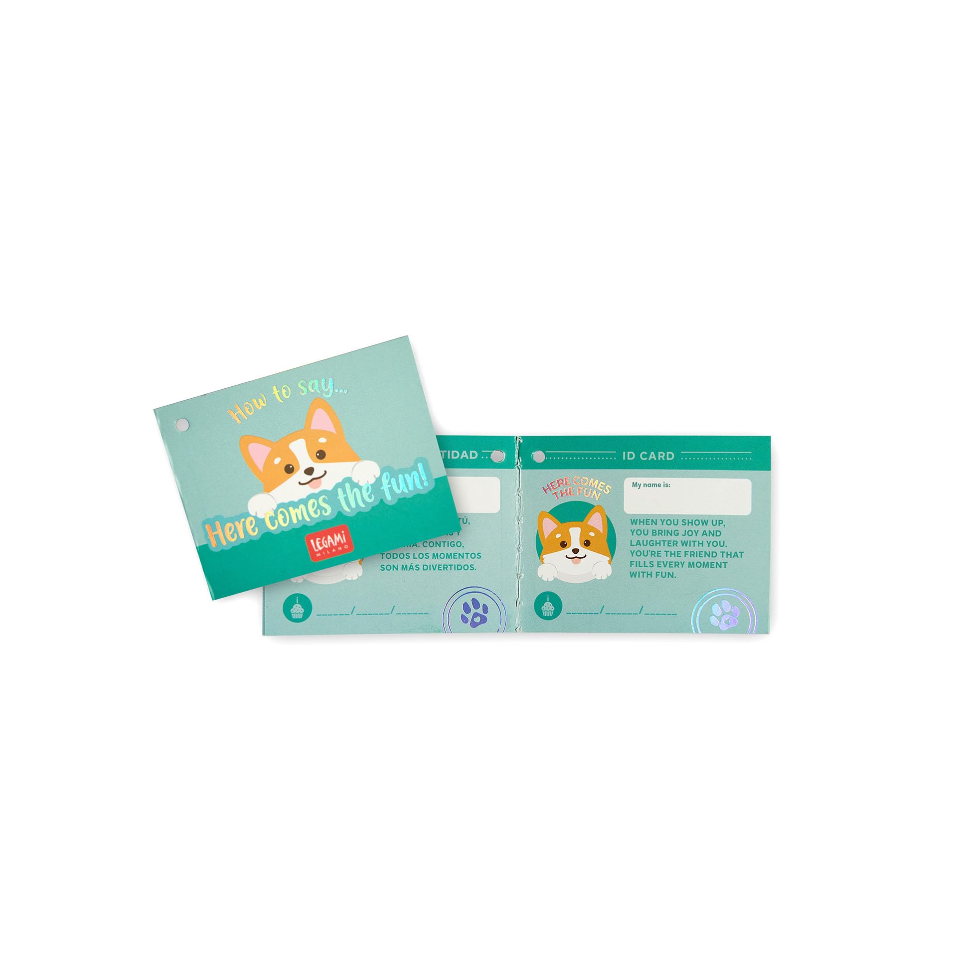 LEGAMI - Super Soft!, Corgi theme, Mini Size, with Customizable ID Card, Standing, 14 x 15 x 12 cm - 3