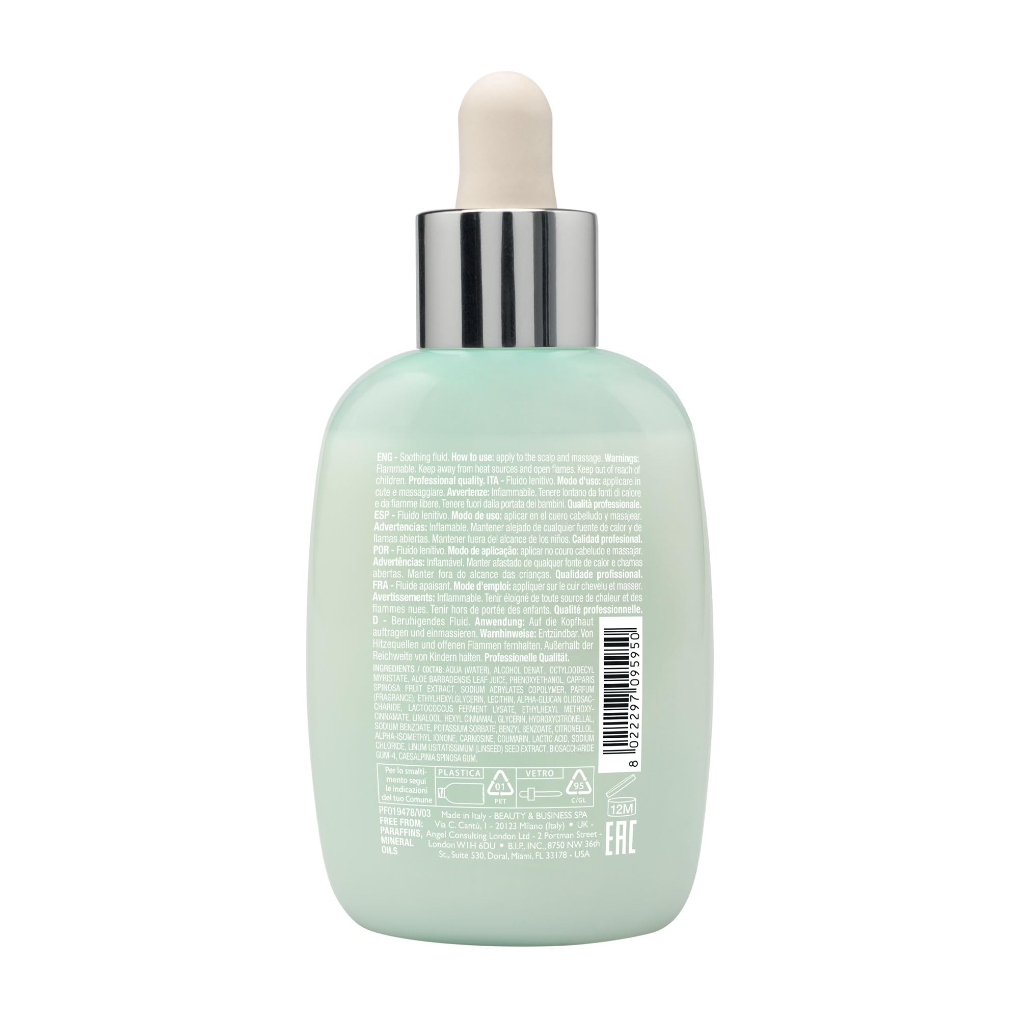 Alfaparf Milano Semi di Lino Scalp Relief Calming Tonic for Sensitive Skin - Immediate Calming Effect - Soothes, Brings Comfort and Hydrates - Itch Relief - Professional Salon Quality - 4.23 Fl Oz