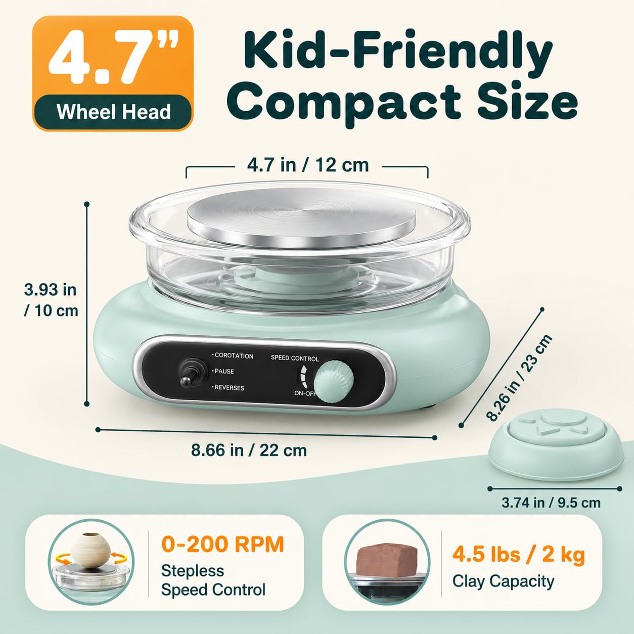 Mini Pottery Wheel for Kids - Beginner Pottery Kit -3
