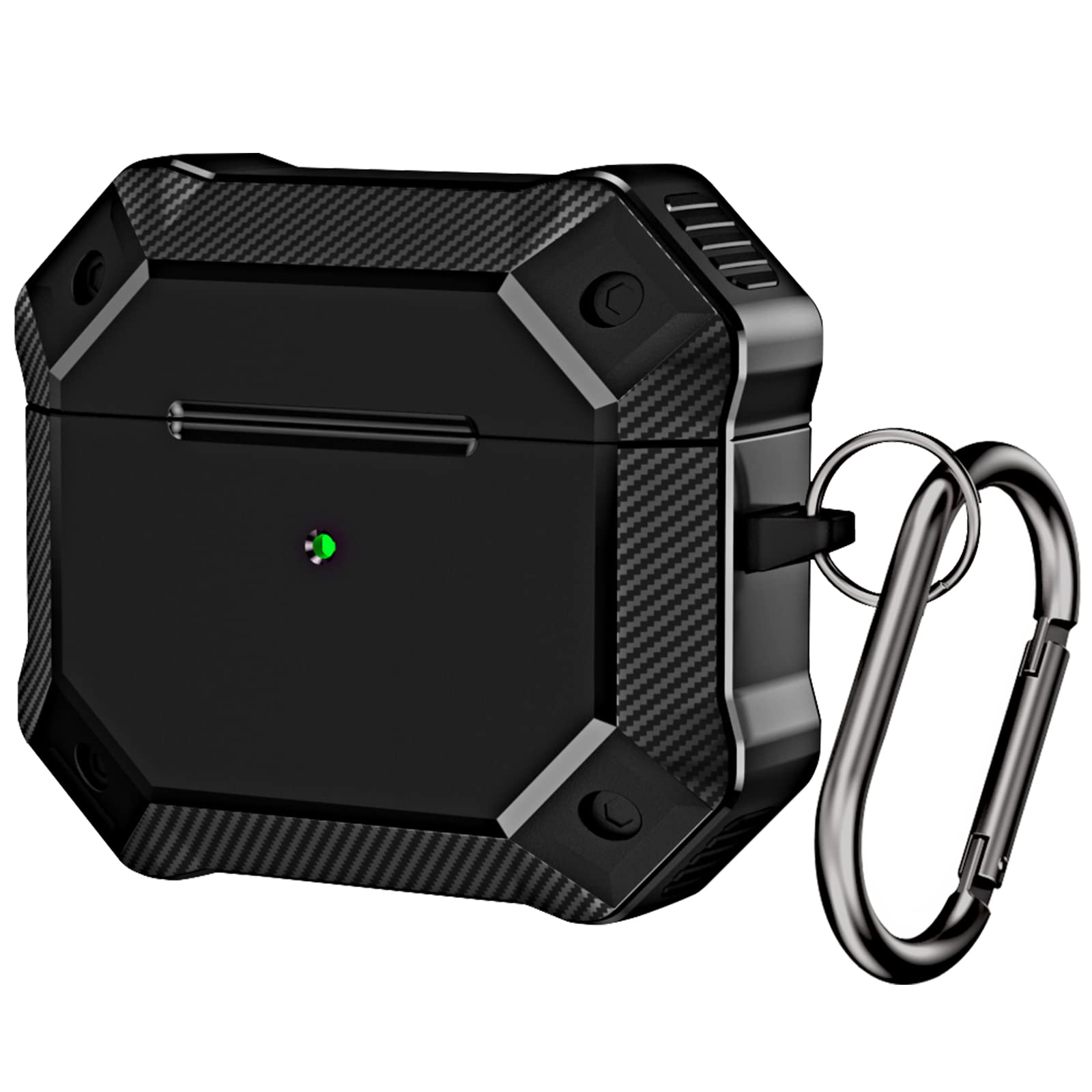 Photo 1 of 3 packs of Swhatty Case for AirPods Pro, Design Cover with Keychain for iPod Pro, Full Protective Hard TPU Case for Air Pod Pro 2019, Black