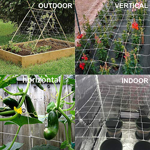 Basegoal All-Weather Trellis Netting Mesh Plant Garden Vine Growing Flexible String Net (3.5" Mesh 5' X 15'-2Pack) #TOP3