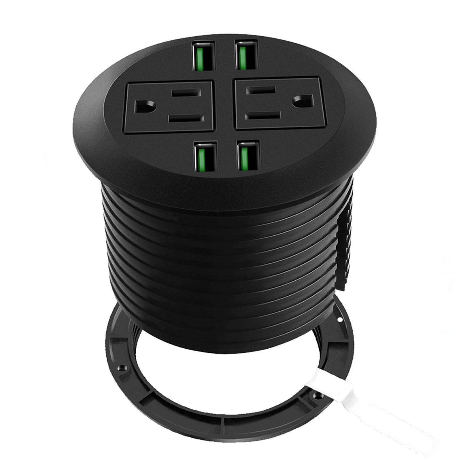 Buy Desktop Power Grommet with USB,Recessed Power Socket with 2 AC