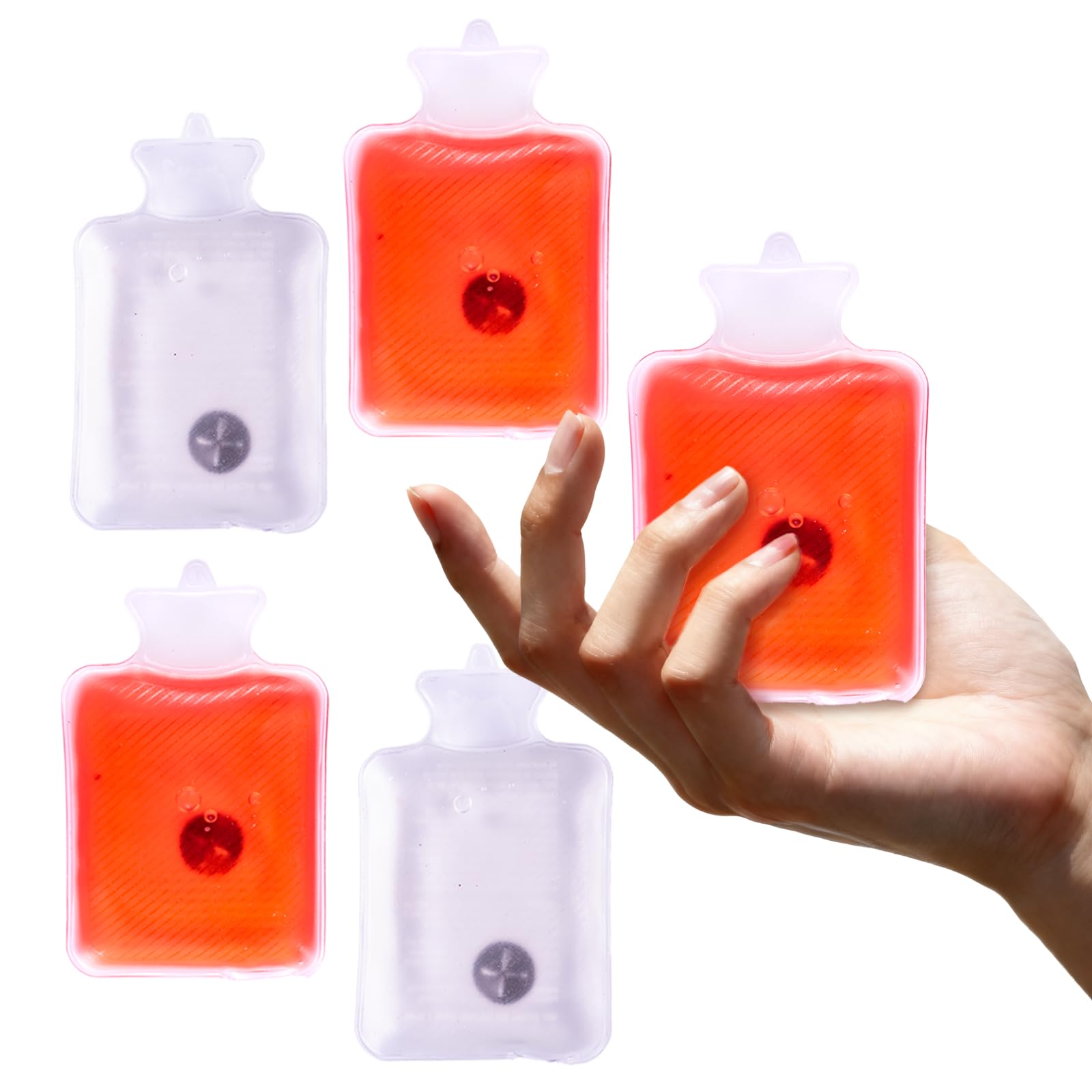 Reusable Snap-Click Hand Warmers 4 Pack - Long Lasting Gel Heat Packs for Winter, Outdoor Sports, Cold Weather Essentials (square-4) (round)
