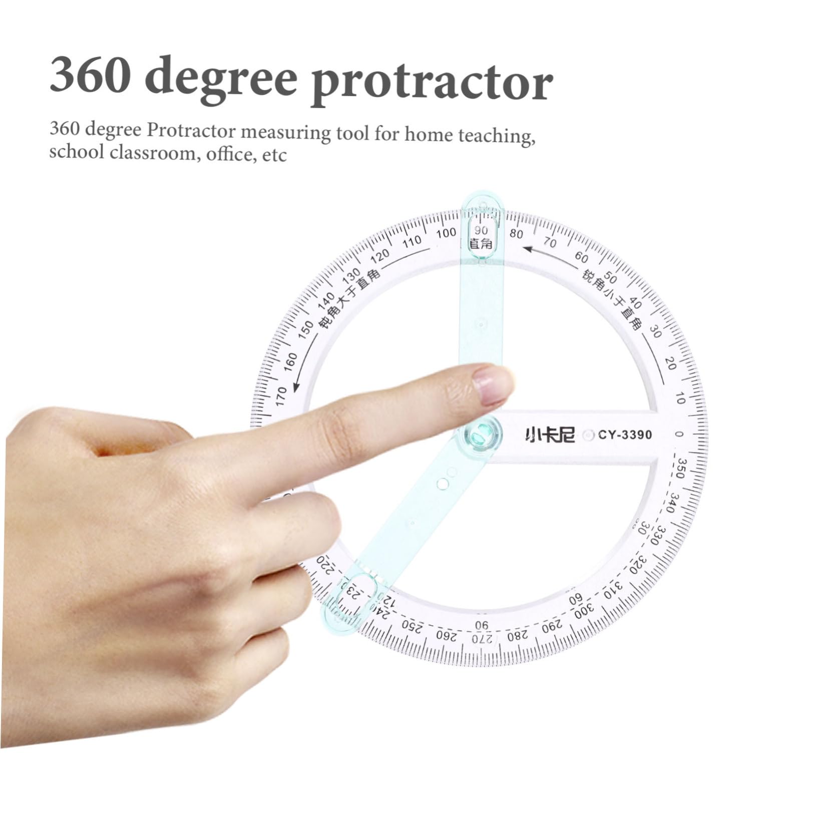 NUOBESTY 20 Stk Rundes Lineal Professioneller Winkelmesser Geometrie-winkelmesser Winkelmesser Messwerkzeug Mathe Geometrie Winkelmesser Office-winkelmesser Messlineal Transparent Plastik