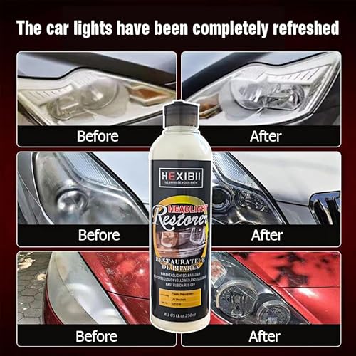 HEXIBII Car Headlight Restore and Cleaner, Removes Dullness, Yellowing and Oxidation, Automotive Headlight Restorer, Use On Cars, Trucks, SUVs, RVs, Motorcycles and More, Just Wipe - Image 7