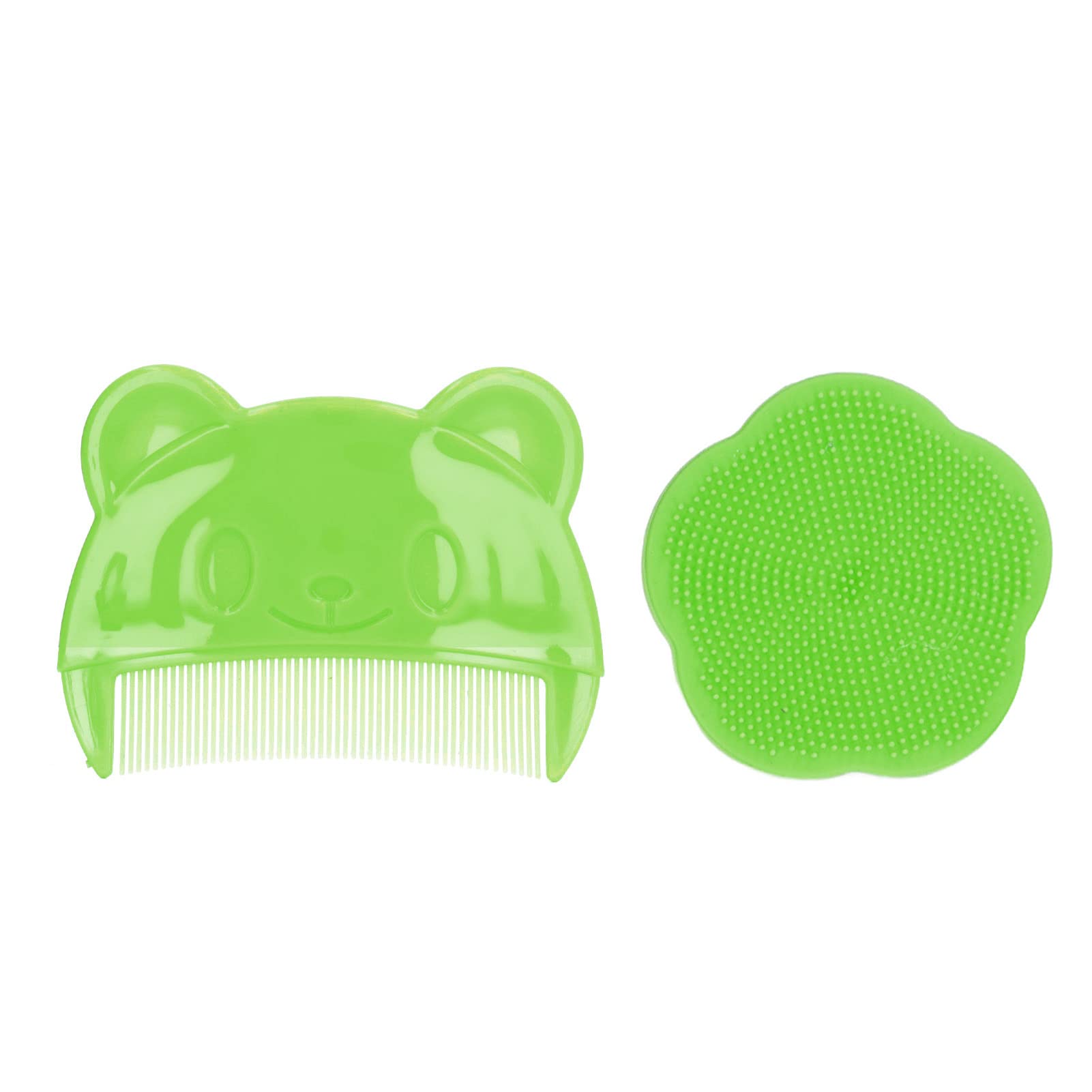 Luqeeg Cradle Cap Brush and Comb, Baby Bath Silicone Brush, Soft Sensory Scrubber Baby Hair Comb with Soft Silicone Bristles Helps Gently Massage Care Scalp, Baby Care Essential for Dry Skin(Green)