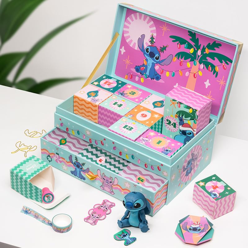 Stitch Keepsake Christmas Box, 24 Days of Stitch Gifts & Stationery Surprises, Countdown to Christmas - Image 2