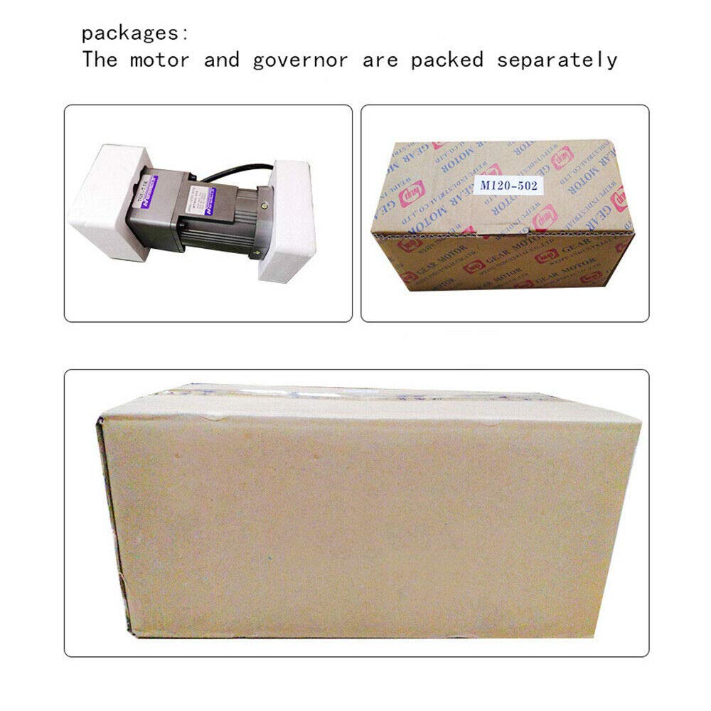 AC Gear Motor,15W Electric Single-Phase Motor Reversible Motor with Variable Speed Adjustable Controller Governor Geared Motor 110V 125 RPM 1:10