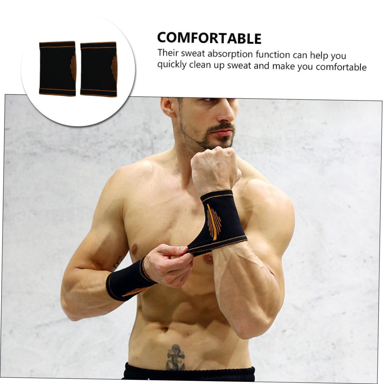 Yardwe 4pcs Breathable Elastic Wrist Wraps for Men Women Protective Wristband Support for Fitness Sports Comfortable Skin-Friendly Design for Weightlifting Home Gym Use