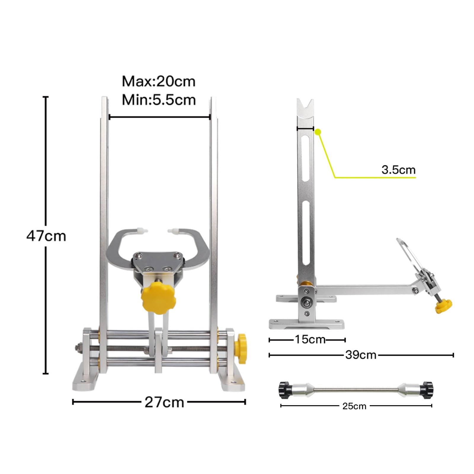 Soporte de reparación de Bicicletas Aleación de Aluminio 16"-29" alineación y Equilibrio de neumáticos Soporte enderezadora de Cubo de Rueda Compatibilidad versátil