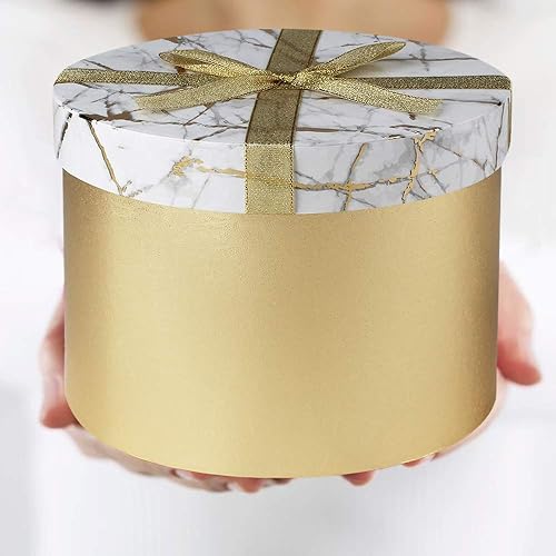 Miniatura 3 de Briful Cajas de regalo redondas con tapas, caja de regalo para arreglos florales vacíos, caja de regalo grande anidada para despedida de soltera,