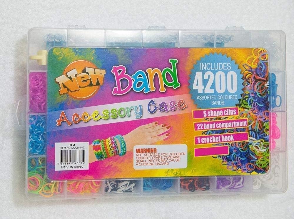 eS³kube Rainbow Rubber Bands Kit With 4200 Loom Bands With Case For Diy Crafting, Bracelet Making, Kit Gifts For Girls & Boys, Multicolor - Image 6 thumbnail