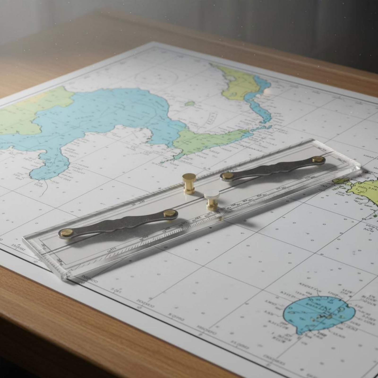 Règle de Navigation de Carte Nautique Marine Bras Parallèles Mouvement Fluide en Laiton Convient à les Travaux de Routage et Préparation d'Itinéraire, 45 CM, style to 2