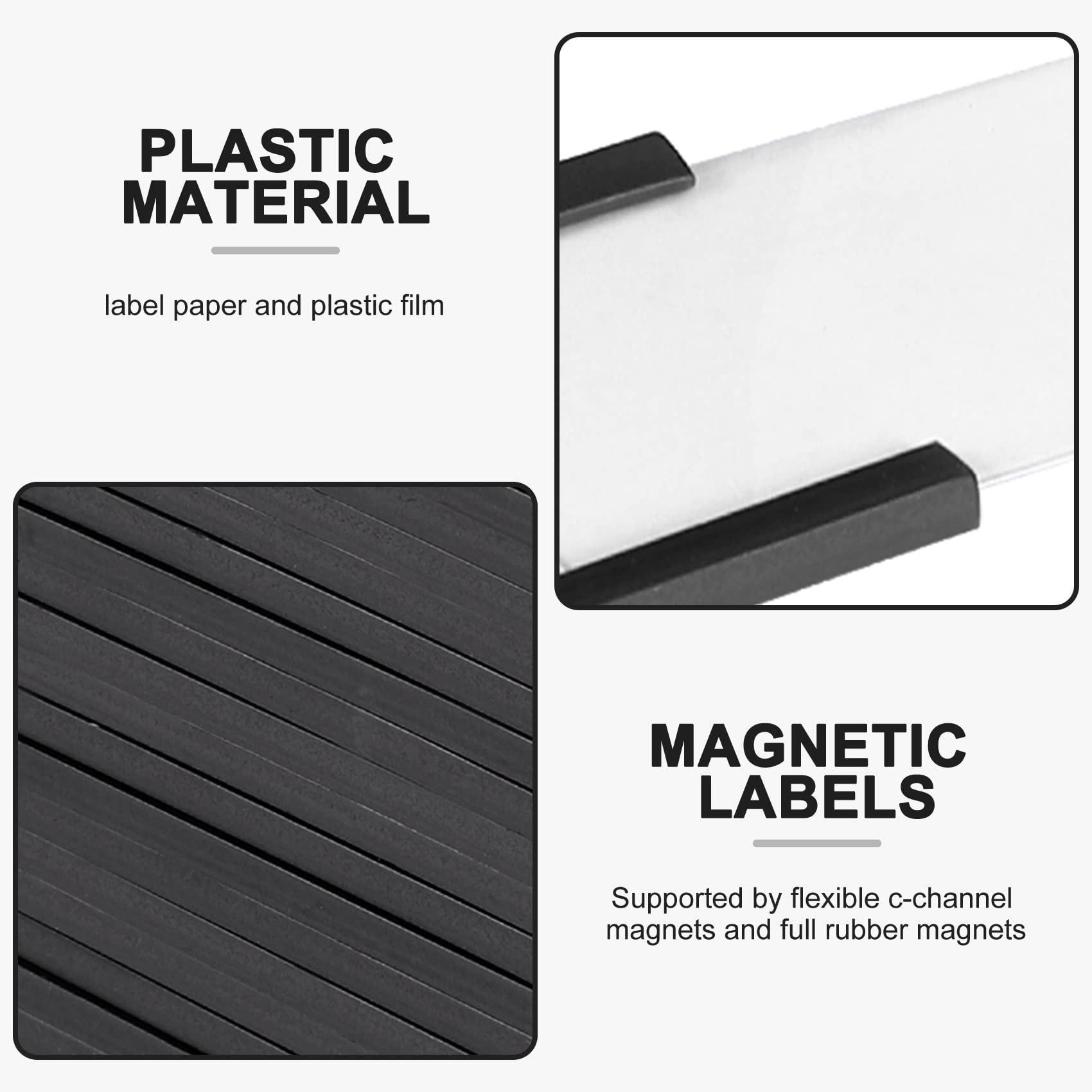 AWAOVV 50 Pcs Magnetic Labels Holder, 50 x 25mm Magnetic Price Tags, Removable Labels Magnetic Racking Labels Shelf Sign - Image 2