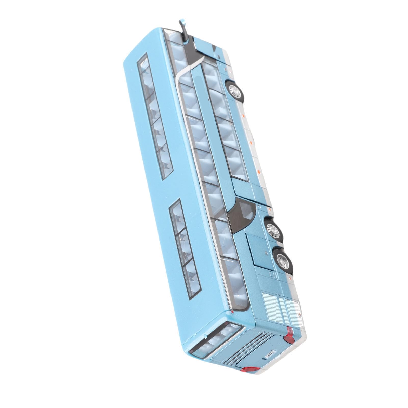 Acouto Elektrisch Spielzeugauto Spielzeugbus Stadtbus Maßstab 1:32 Aluminium Doppeldeckerbus-Modell Bus Spielzeug mit Licht und Musik für Kinder, Geschenkidee (Blau)