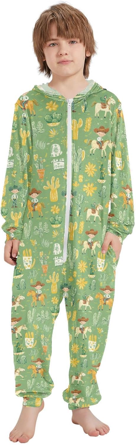 Sleepwear Holiday Pajamas Soft Casual Hooded Blanket Sleeper Pjs for Parties Sleepovers 4-14Y