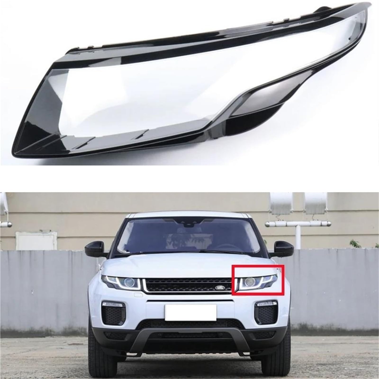 Copri Faro Anteriore Auto Per Land Per Rover Per Range Per Rover Per Evoque 2012-2018 Copri Lente Faro Anteriore Copriobiettivo(1pcs Left)