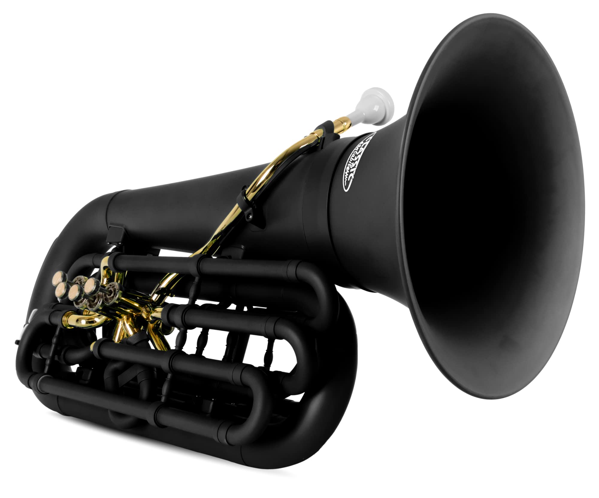 Classic Cantabile MardiBrass Tuba Bb en plastique - Extrêmement légère & très stable - Corps en ABS plastique - Soudure et mécanisme en laiton - avec housse et embouchure - Couleur : noir mat