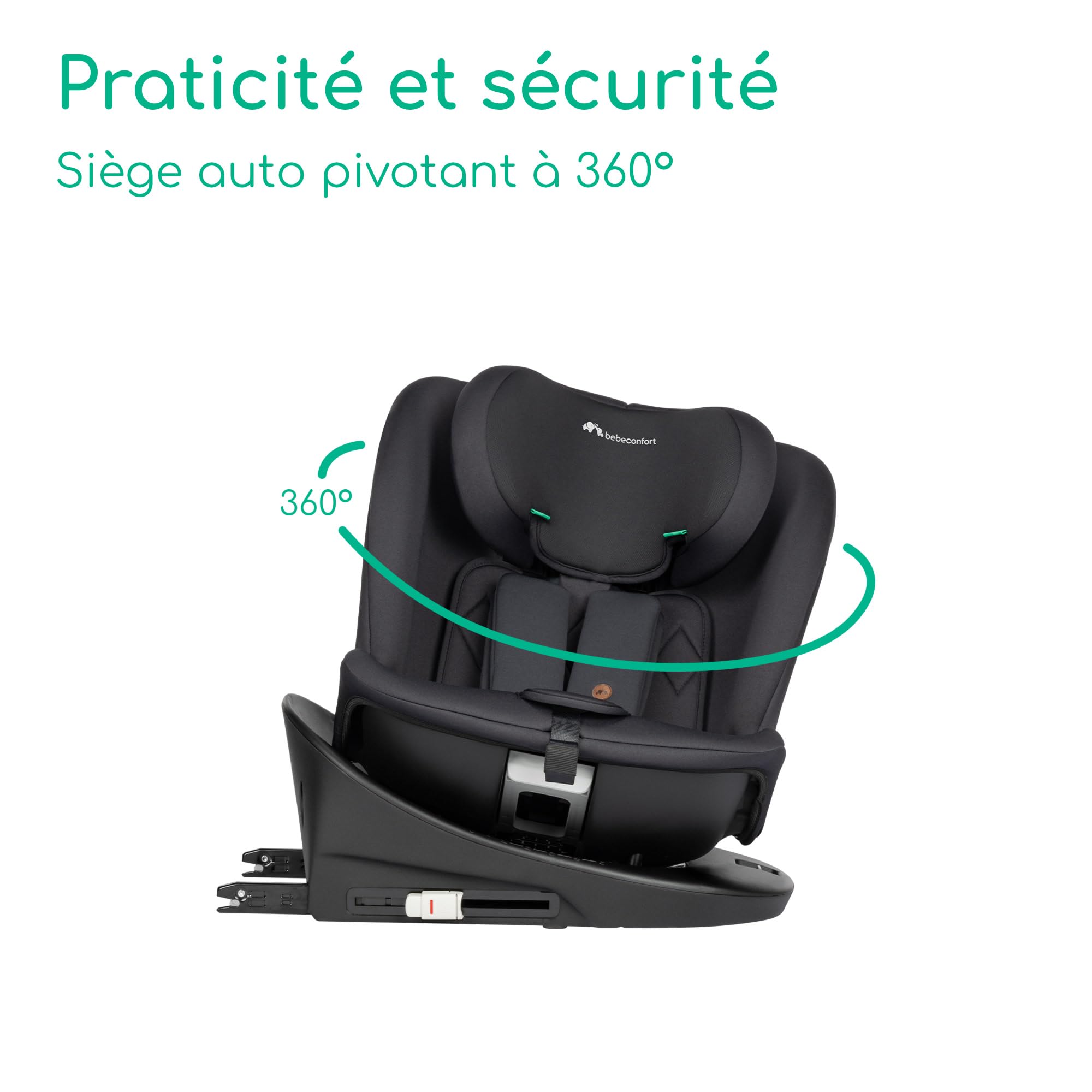 Bebeconfort RevolveFix 360 i-Size Siège Auto Pivotant 360° ISOFIX 0-12 Ans 40-150 cm Full Black