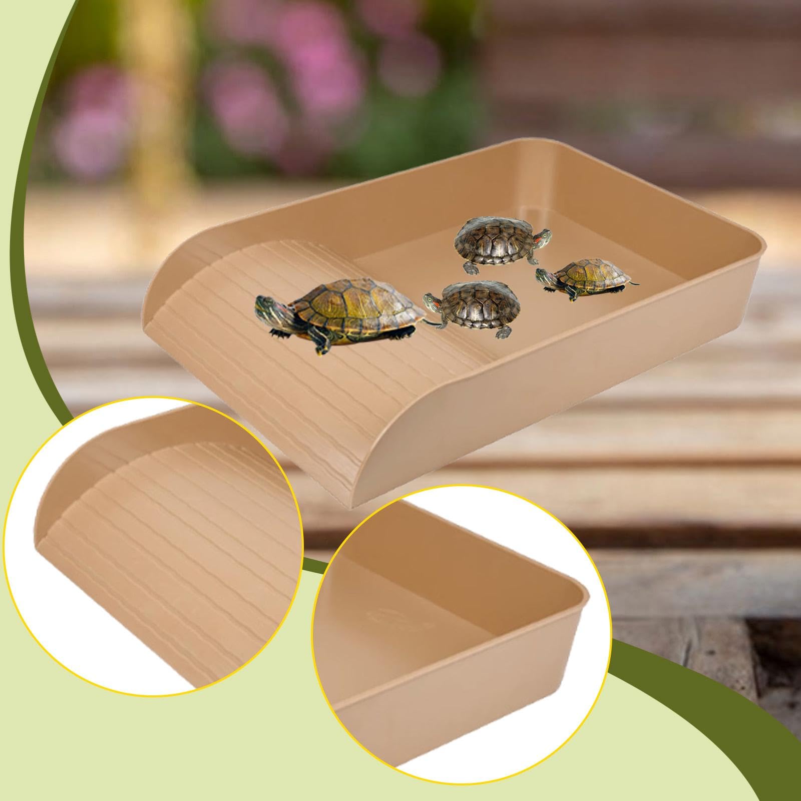 Harilla Piscina para Tortugas, Comedero con Rampa, Decoración Grande para Acuario, Adorno para Ranas, Mascota Trepadora de Agua