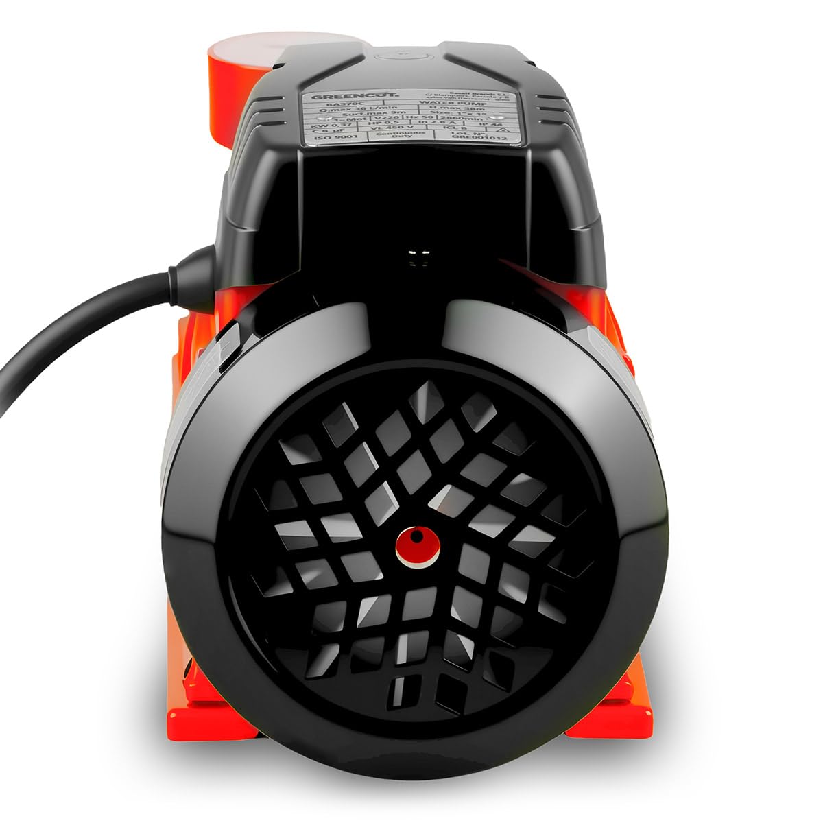 GREENCUT BA370C - Bomba de agua eléctrica de 370 W (0,5 CV) con caudal máximo de 36 L/min y altura de bombeo de hasta 38 m. Fabricada en acero inoxidable con protección IP44, extraer agua