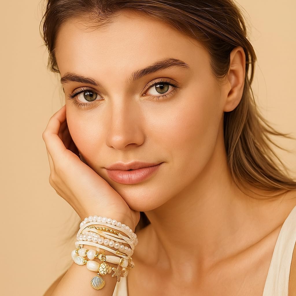 RITIM Seashell Bracelet for Women: Beach Bracelets with Starfish & Turtle Charm, Bohemian Shell Jewelry, Beach Accessories & Beach Jewelry for Women - Image 4