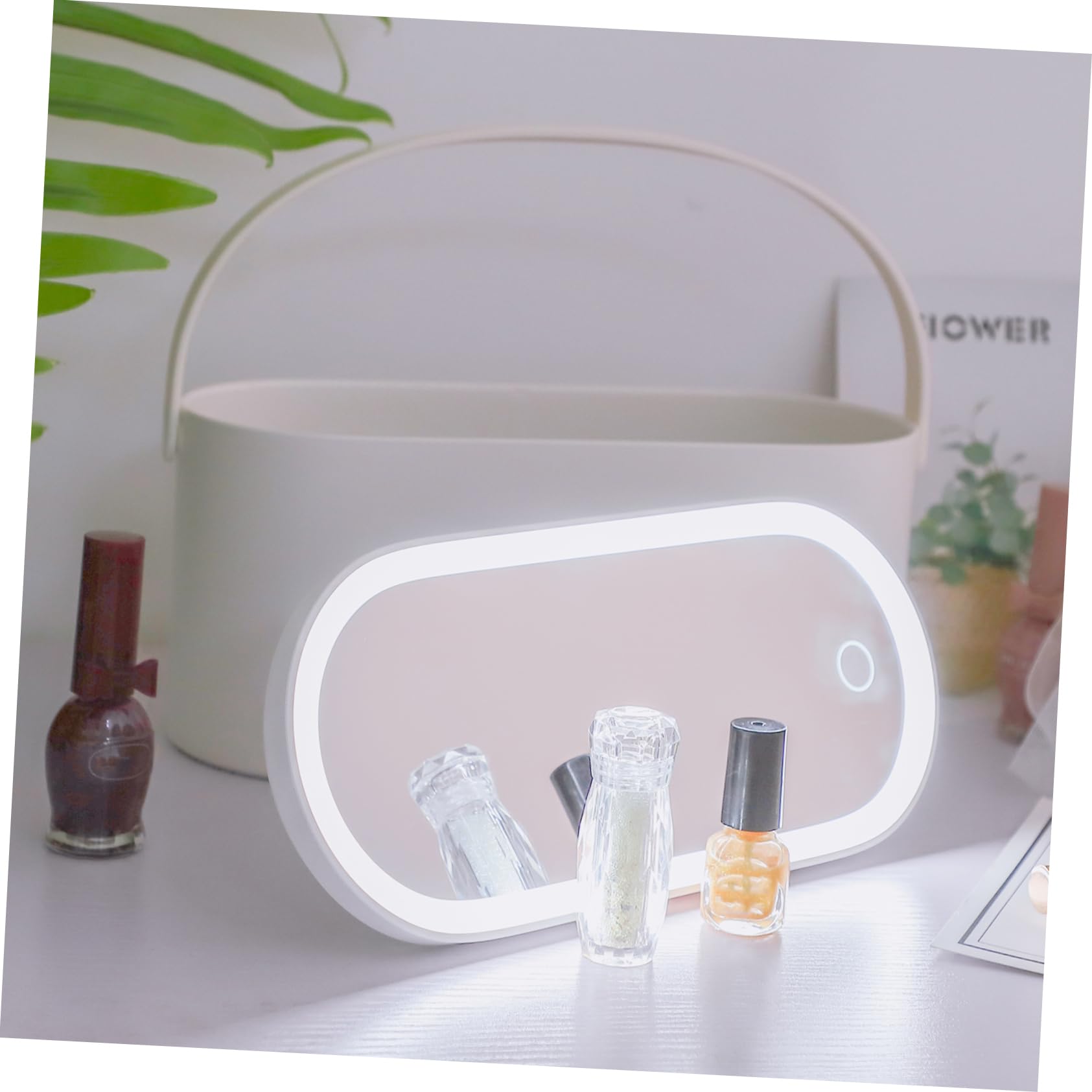 POPETPOP Przenośna Kosmetyczka z Lustrem Led Organizer Do Makijażu Idealna Do Podróży Outdooru i Kempingów z Dużą Przestrzenią Kosmetyki i Akcesoria Trwała Konstrukcja z Plastiku
