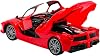 Full Function Rechargeable Drift Trolley with Remote Control Opening Toy Doors and Luggage Super Fast 1:16 Lighted Sports Car (RED)
