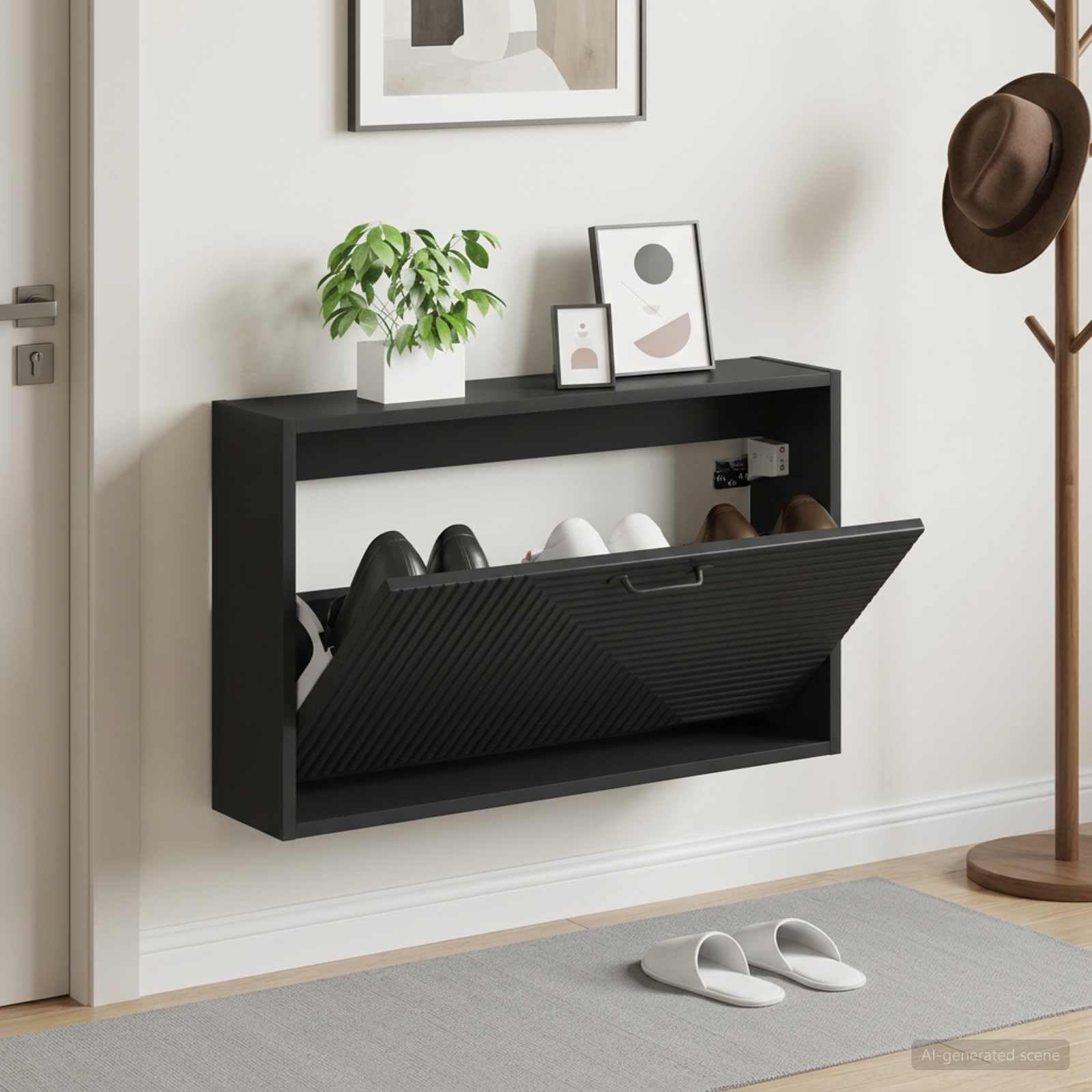 Szafka na buty naścienna HAARLEM 71 x 17 x 43 cm