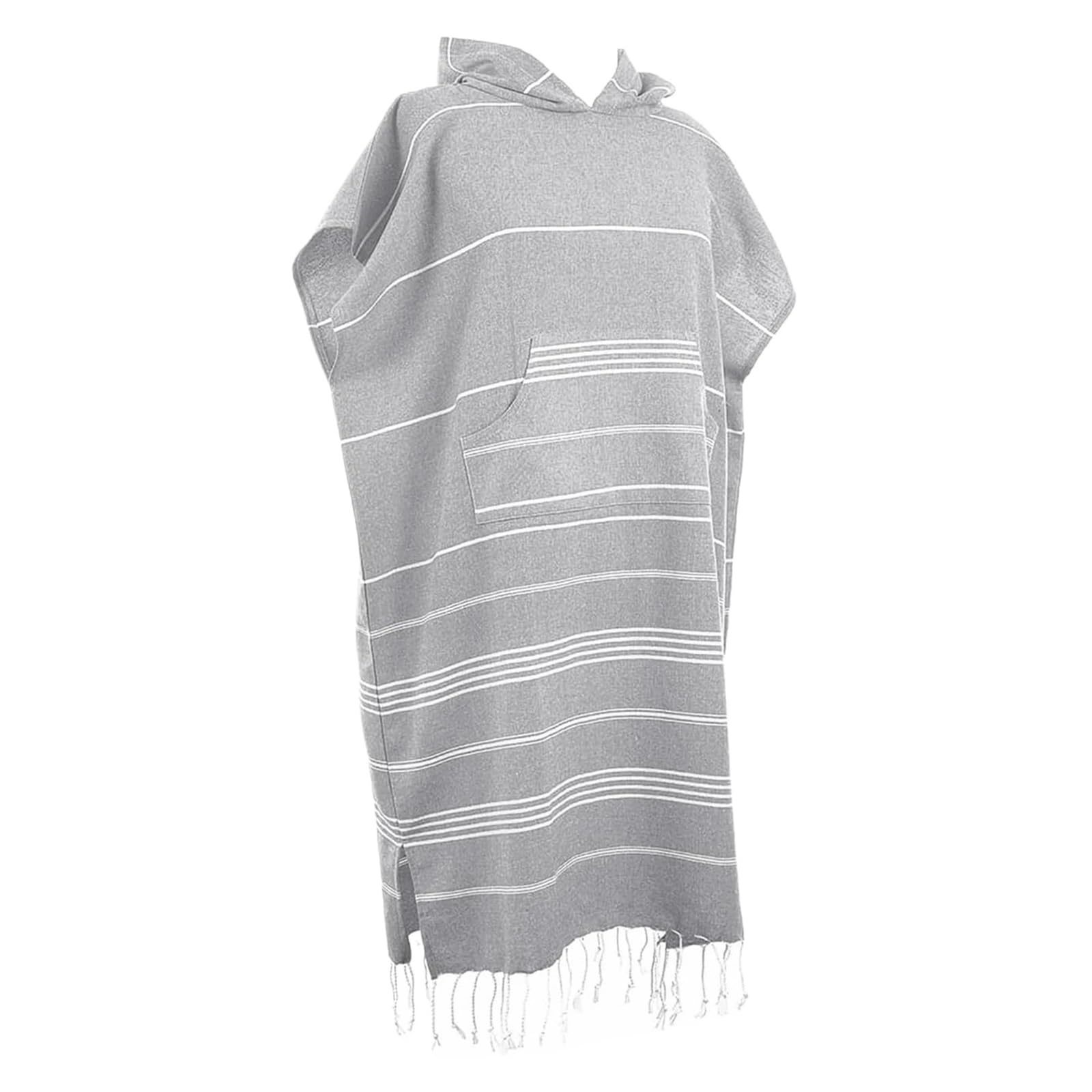Poncho da surf con cappuccio, 120x90 cm, for uomo e donna, for nuotare, spiaggia, viaggi, asciugatura rapida, accappatoio, mantello, asciugamano bagno Poncho da Spiaggia(Light grey)