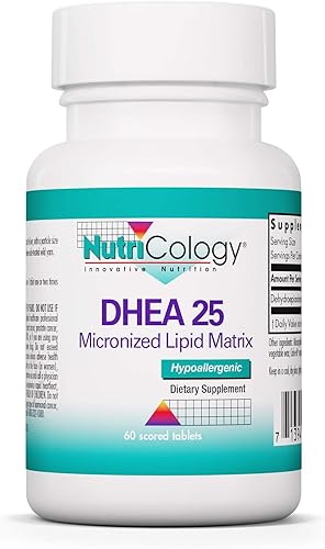 Nutricology Dhea 25 mg comprimidos de liberación sostenida, 60 unidades