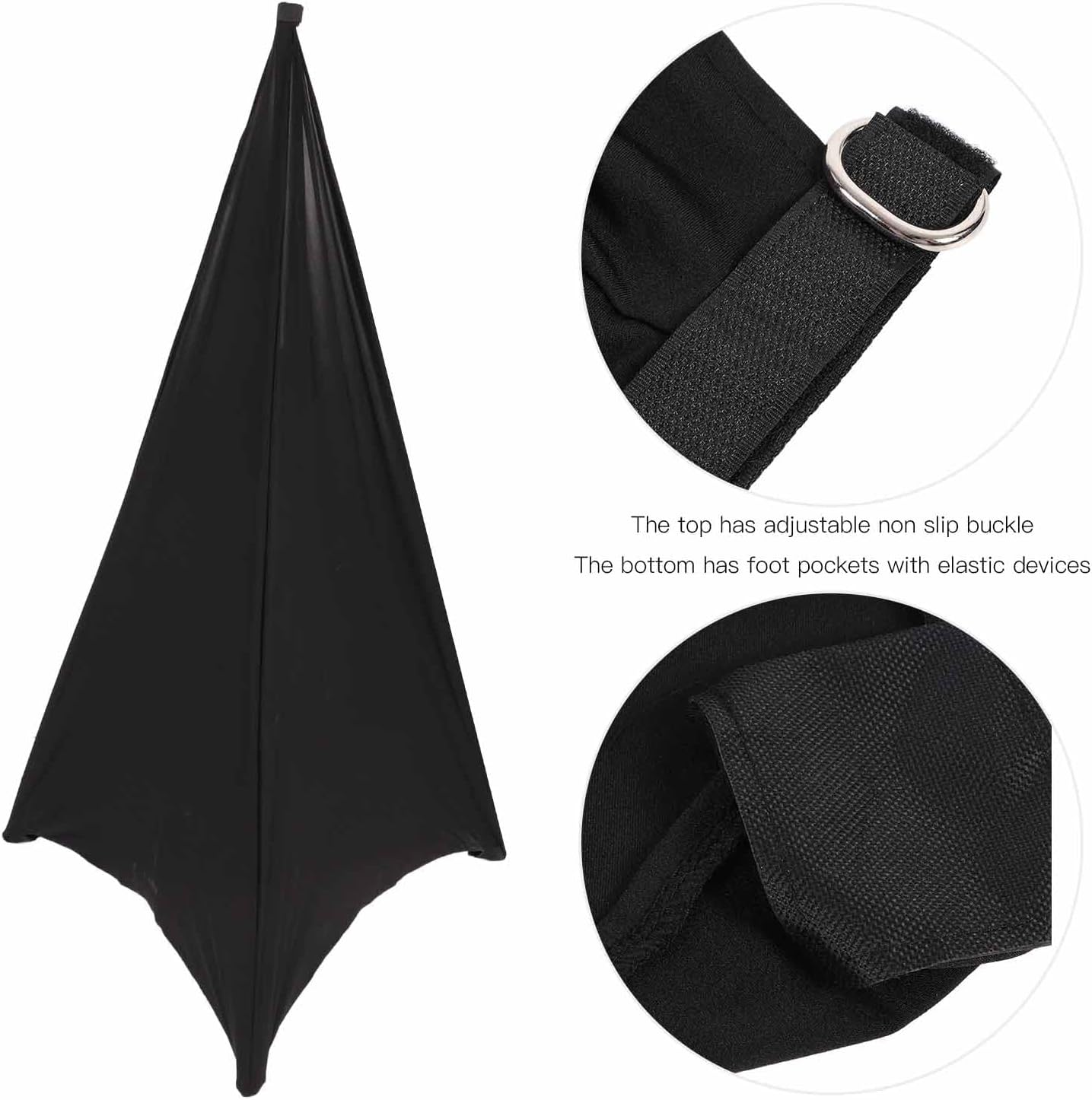Speaker Stand Stretch Cover Tripod Stand Skirt Skrim 360 Degree Cover for Speaker Lighting Black