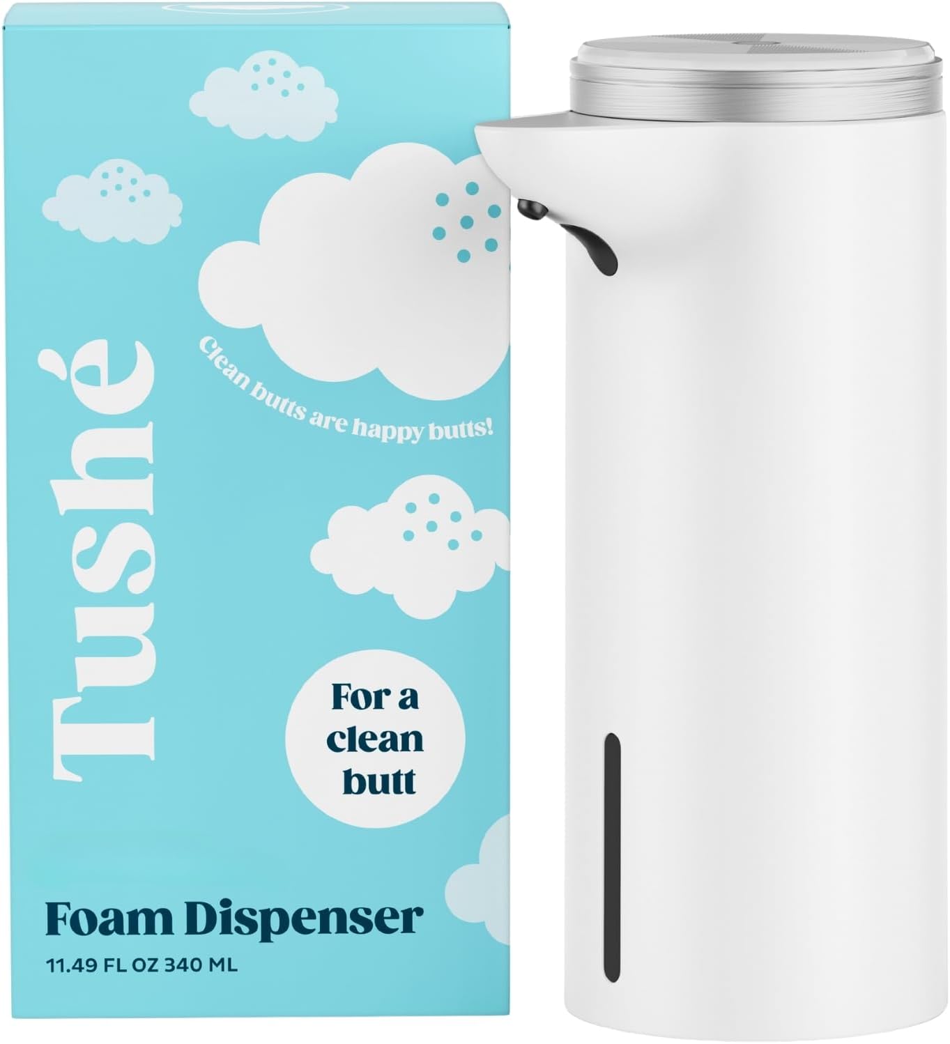 Toilet Paper Foam Dispenser – Touchless, Rechargeable & Waterproof – Flushable Wet Wipe Alternative – Septic Safe – 340ml Capacity – Dispenser Only