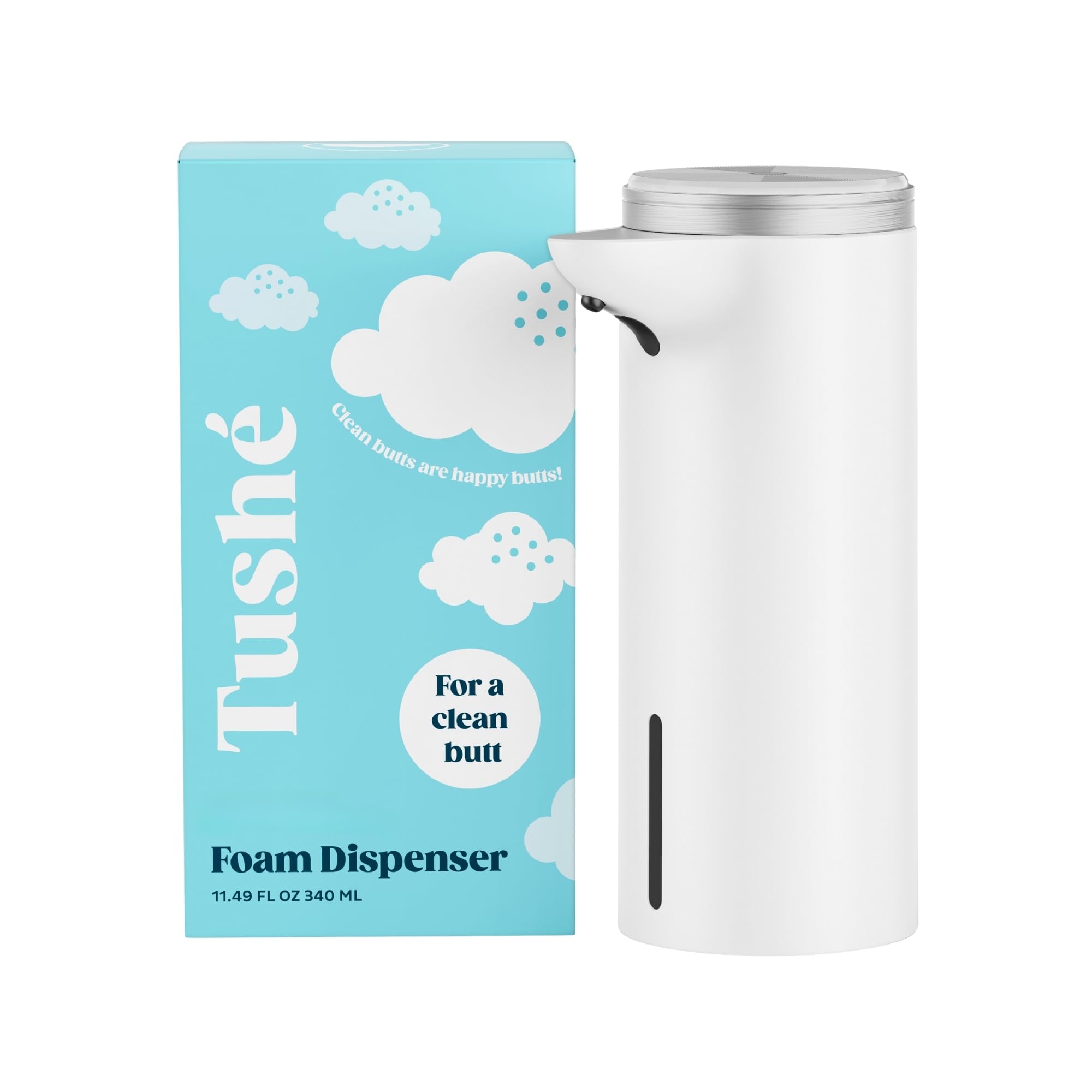 Toilet Paper Foam Dispenser – Touchless, Rechargeable & Waterproof – Flushable Wet Wipe Alternative – Septic Safe – 340ml Capacity – Dispenser Only