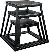 Vista 1 de Ader - Juego de caja de plataforma pliométrica de 12 pulgadas, 18 y 24 pulgadas, color negro