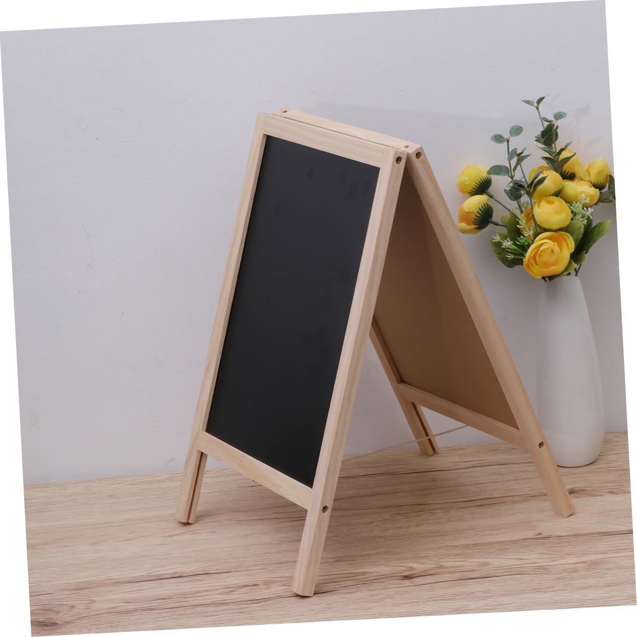 Mini Tableau Noir Chevalet Trépied 25x40cm en Bois Double Face