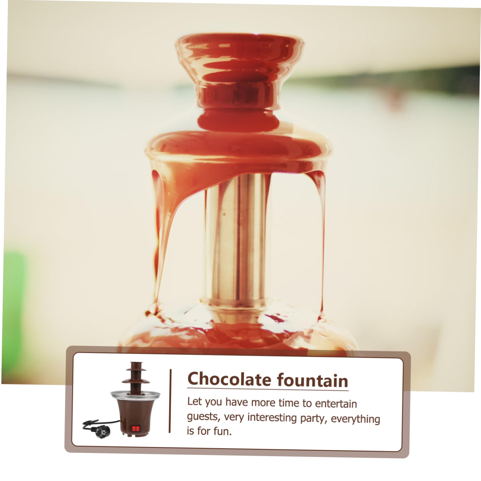 Machine à Fondue au Chocolat 3 Niveaux Ac220v-240v en Acier Inoxydable